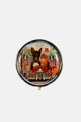 Nicole Lee USA Print Metallic Circular Large Pill Case - Trendsi - Flyclothing LLC