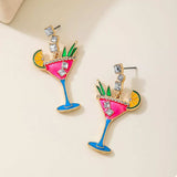 Cocktail Glass Dangle Earrings - Trendsi - Flyclothing LLC