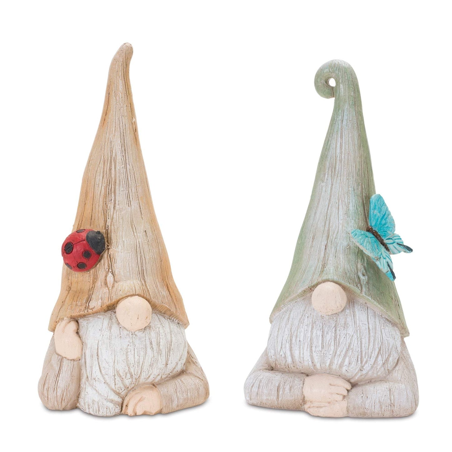 Set of Two Green Ivory And Light Brown Resin Gnome Tabletop Sculptures - HomeRoots - Flyclothing LLC