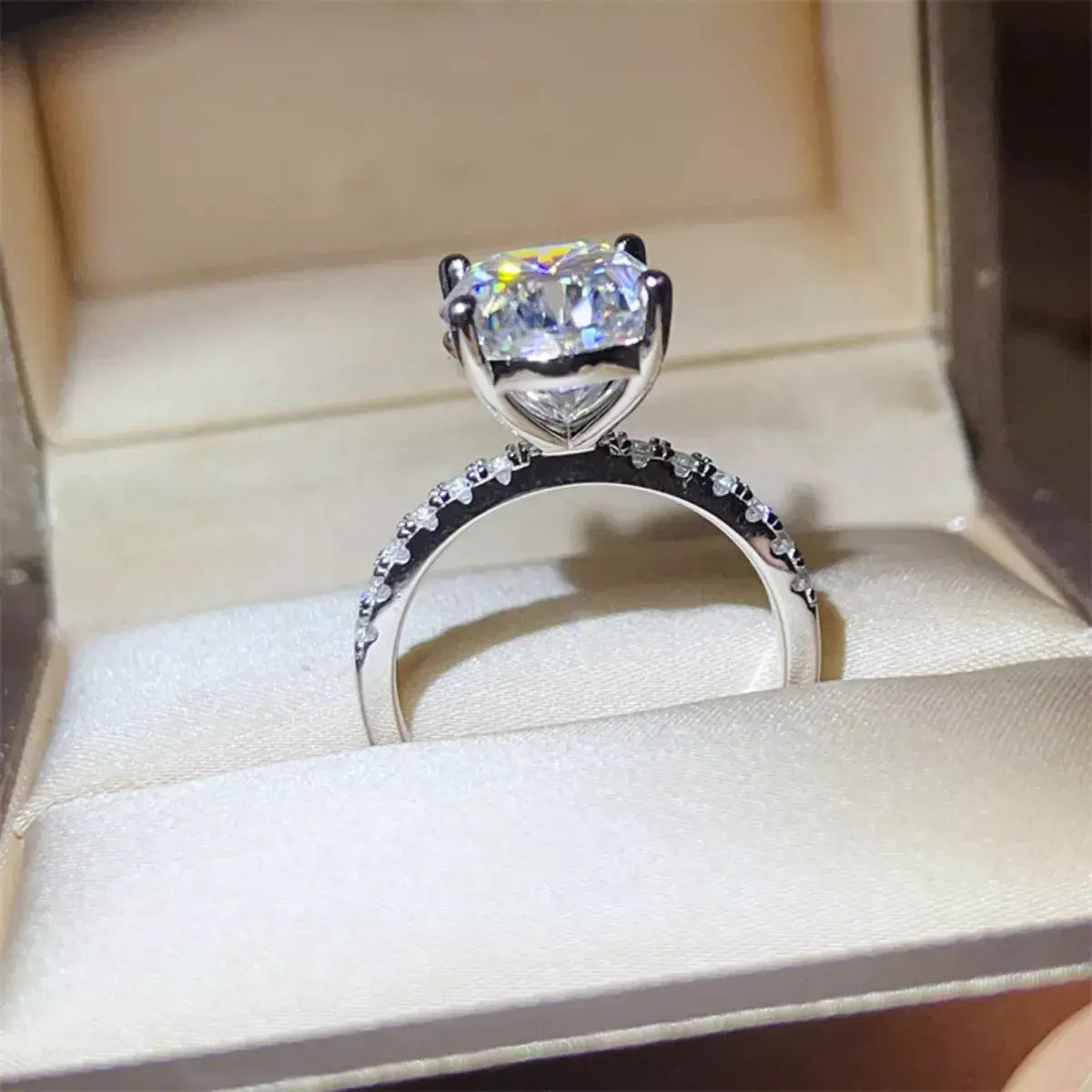 8 Carat Moissanite 925 Sterling Silver Ring - Trendsi - Flyclothing LLC