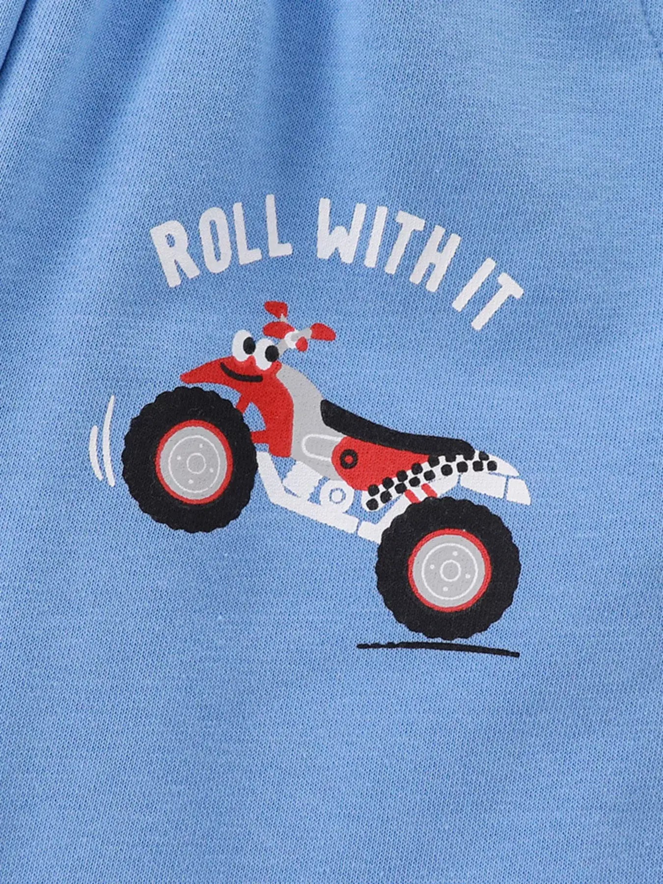 Children's Cartoon ATV Print Tee and Shorts Set - Trendsi - Flyclothing LLC
