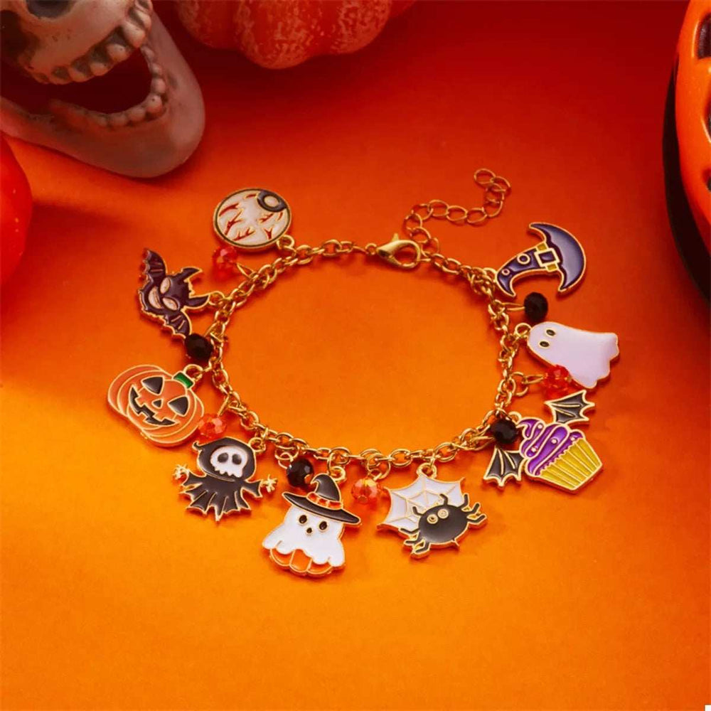 18K Gold-Plated Halloween Charm Bracelet - Trendsi - Flyclothing LLC