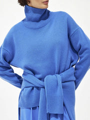 Turtleneck Drop Shoulder Long Sleeve Sweater - Trendsi