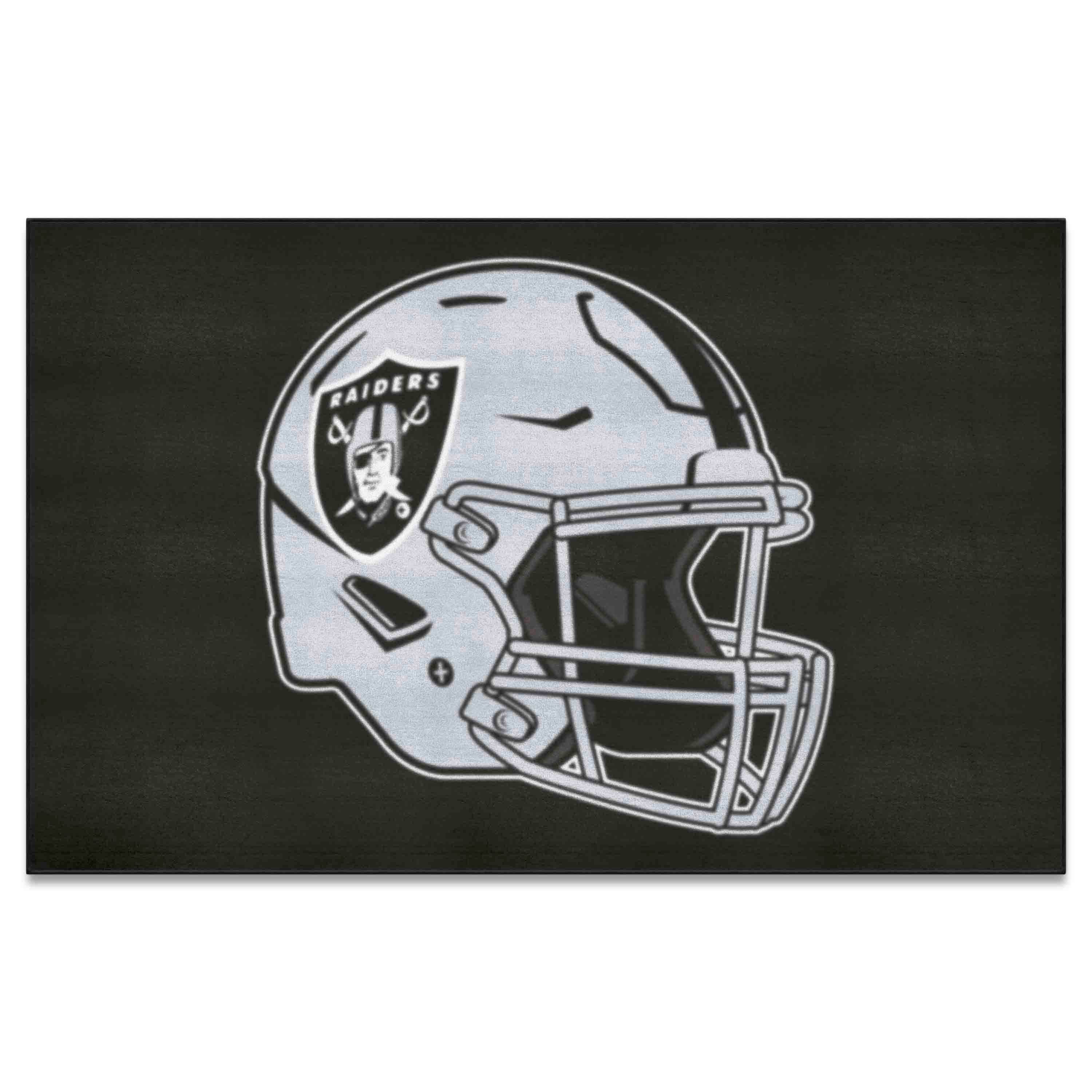 Las Vegas Raiders Ulti-Mat Rug - 5ft. x 8ft., Helmet Logo - Las Vegas Raiders
