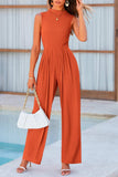 Mock Neck Sleeveless Wide Leg Jumpsuit - Trendsi - Flyclothing LLC
