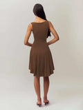 High-Low Round Neck Sleeveless Dress - Trendsi - Flyclothing LLC