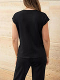 Casual Solid Color Cap Sleeve Top and Pants Knit Set - Trendsi - Flyclothing LLC