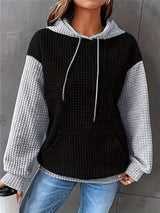Full Size Textured Kangaroo Pocket Hoodie Plus Size - Trendsi - Flyclothing LLC