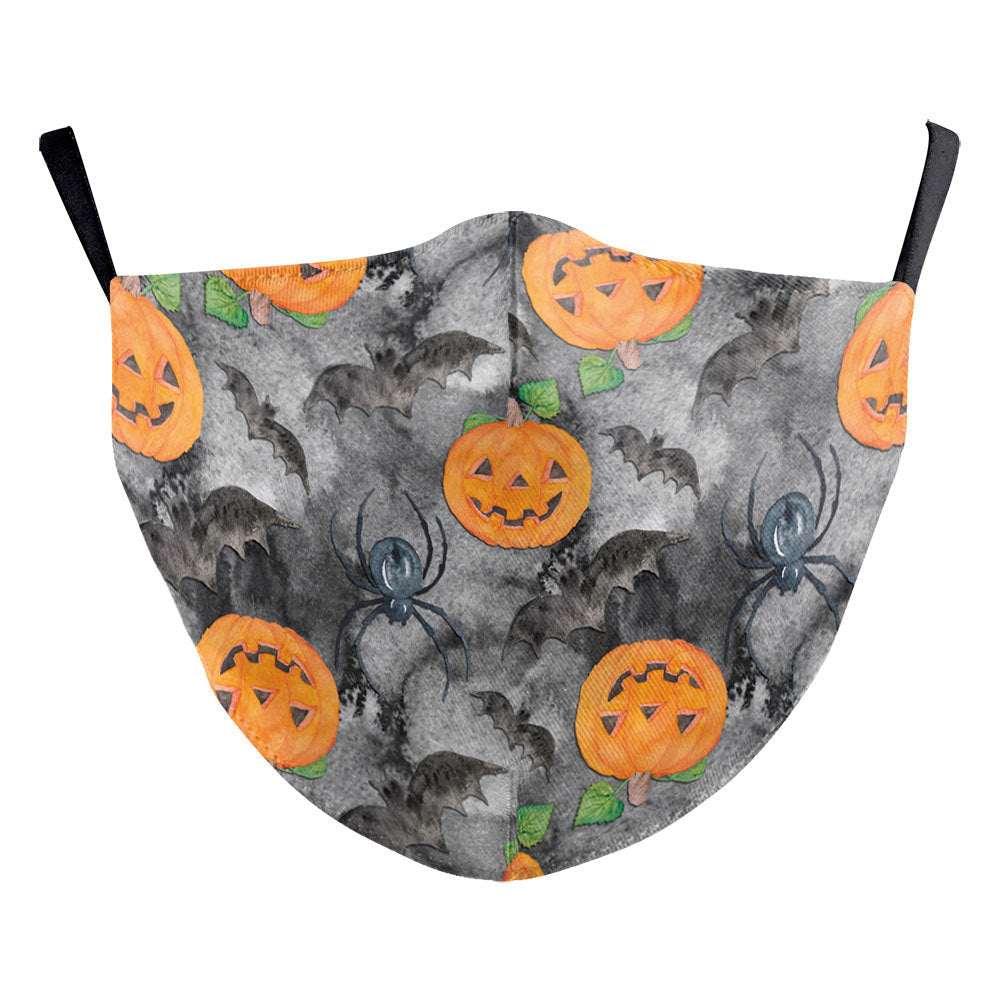 Digital Printing Halloween Skull Pumpkin Creative Design Double-layer Dustproof Mask - My Store - Flyclothing LLC