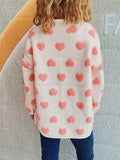 Heart Button Up Long Sleeve Cardigan - Trendsi - Flyclothing LLC