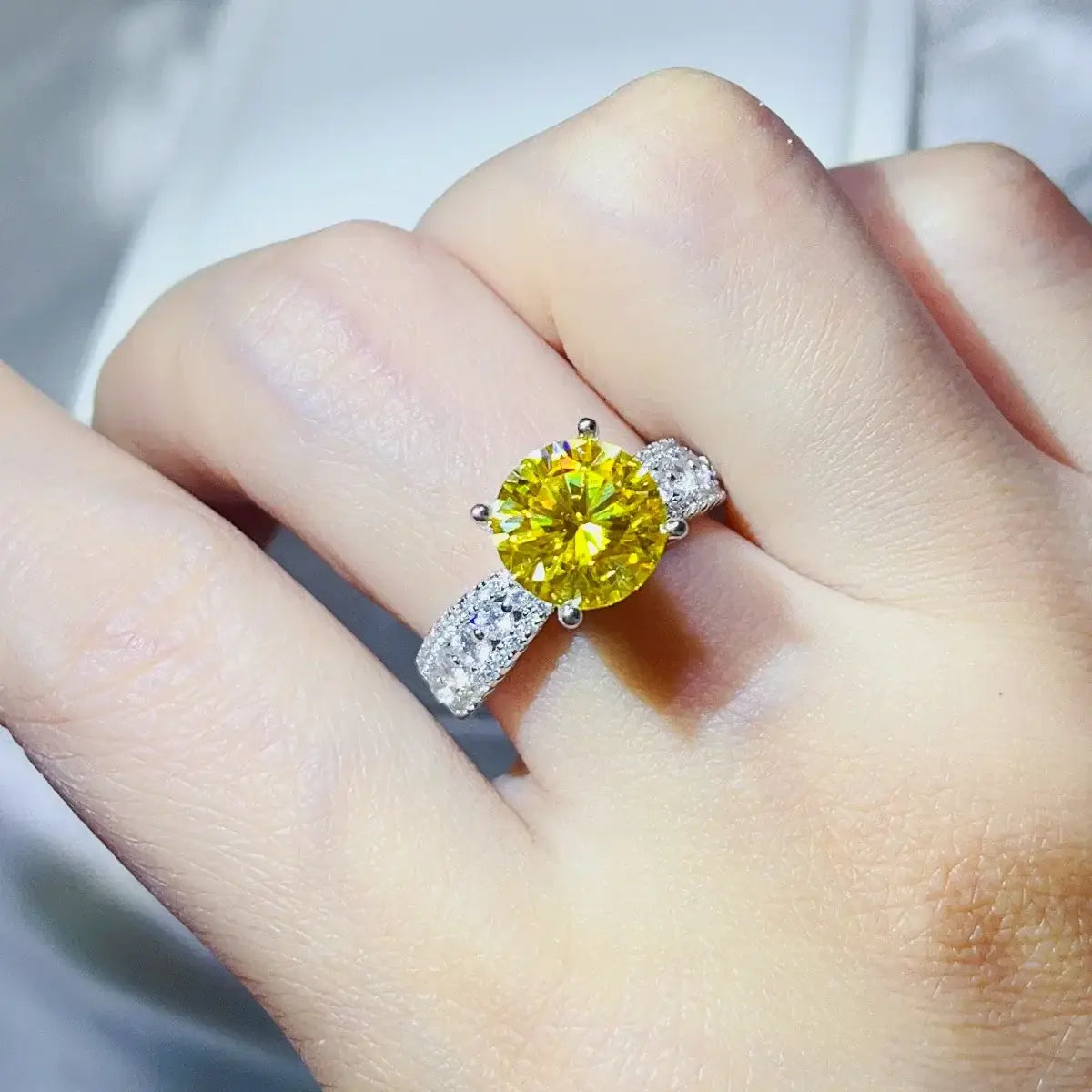 3 Carat Moissanite 925 Sterling Silver Ring - Trendsi - Flyclothing LLC