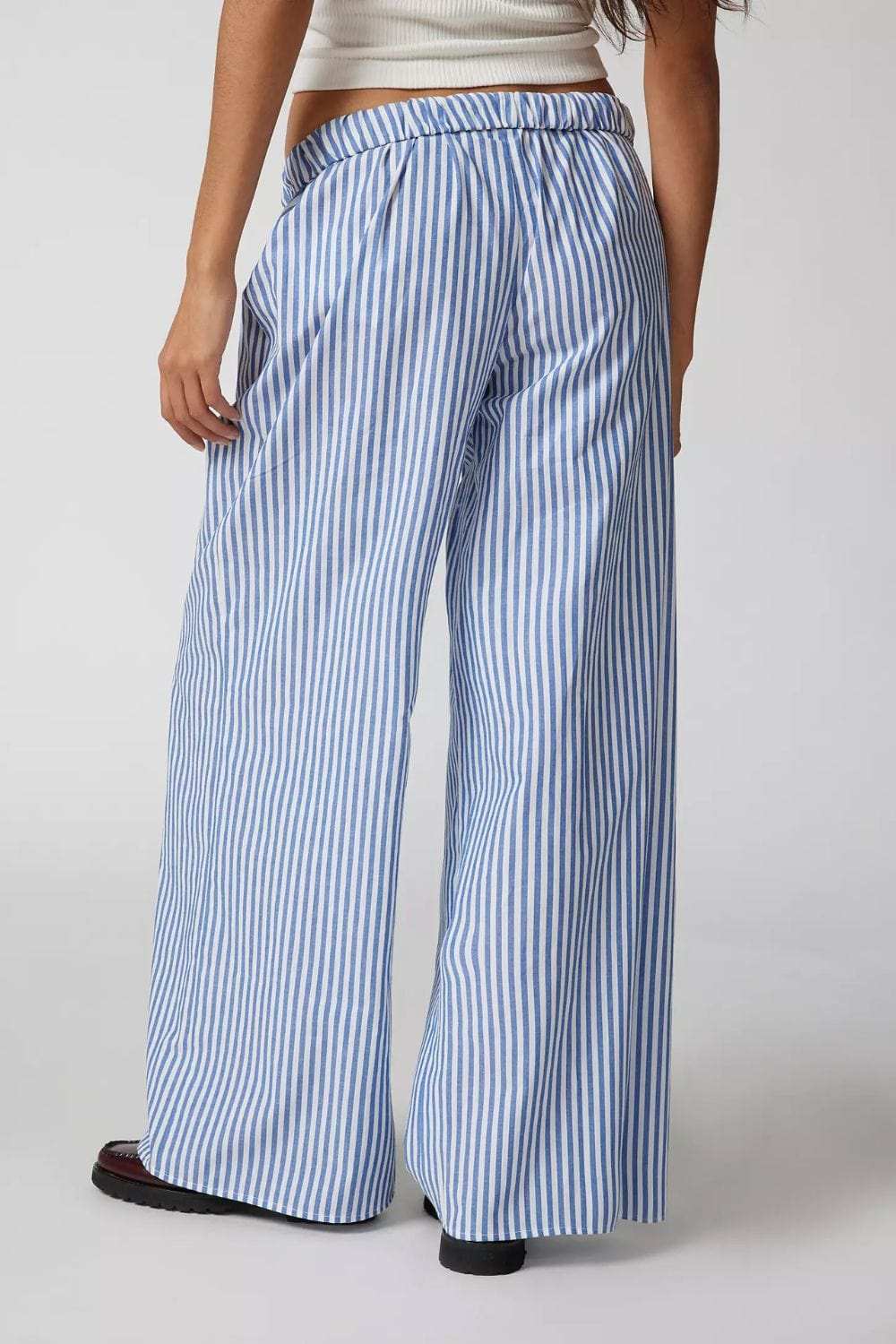 Drawstring Striped Wide Leg Pants - Trendsi - Flyclothing LLC