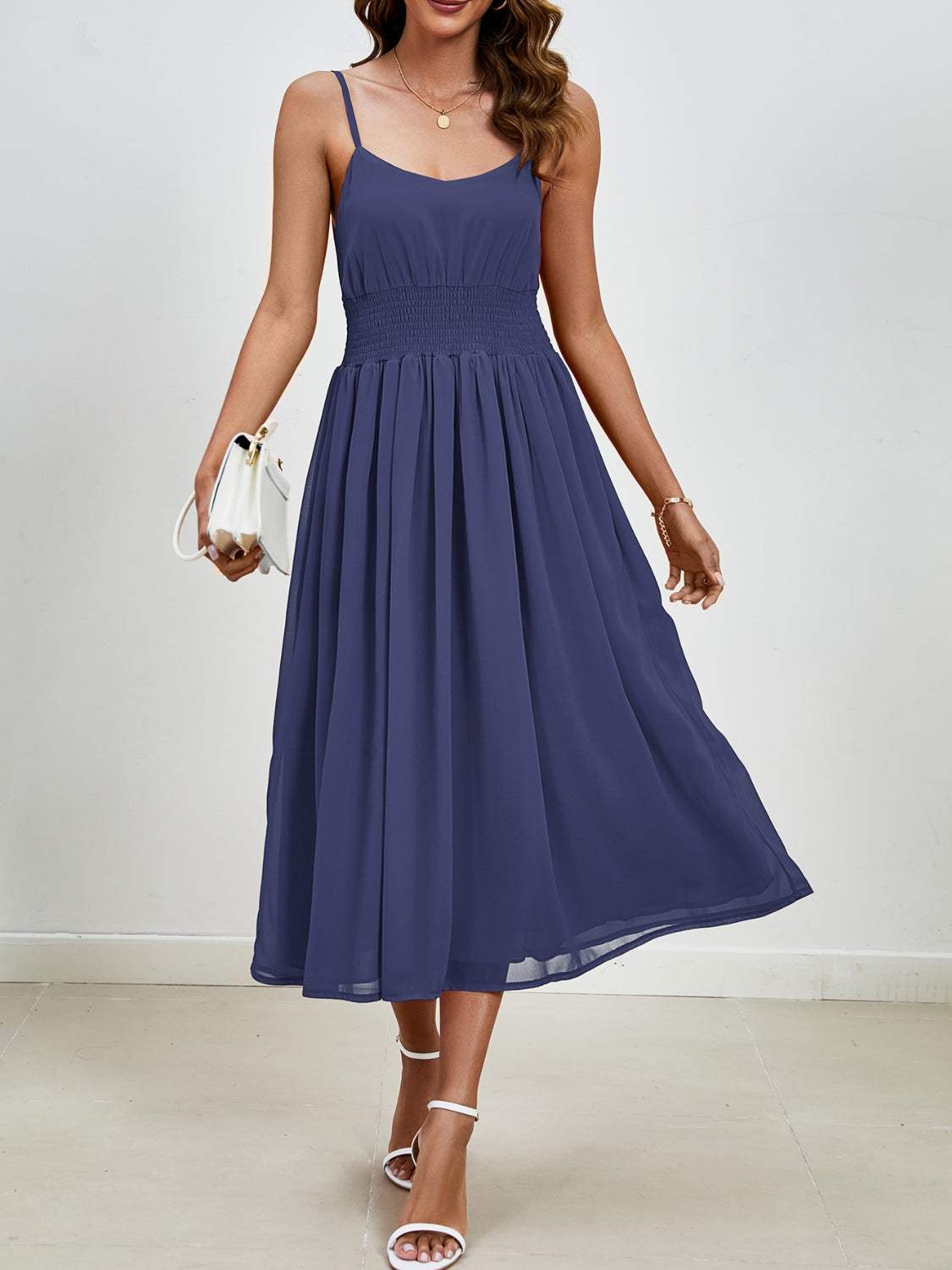 Scoop Neck Midi Cami Dress - Trendsi - Flyclothing LLC