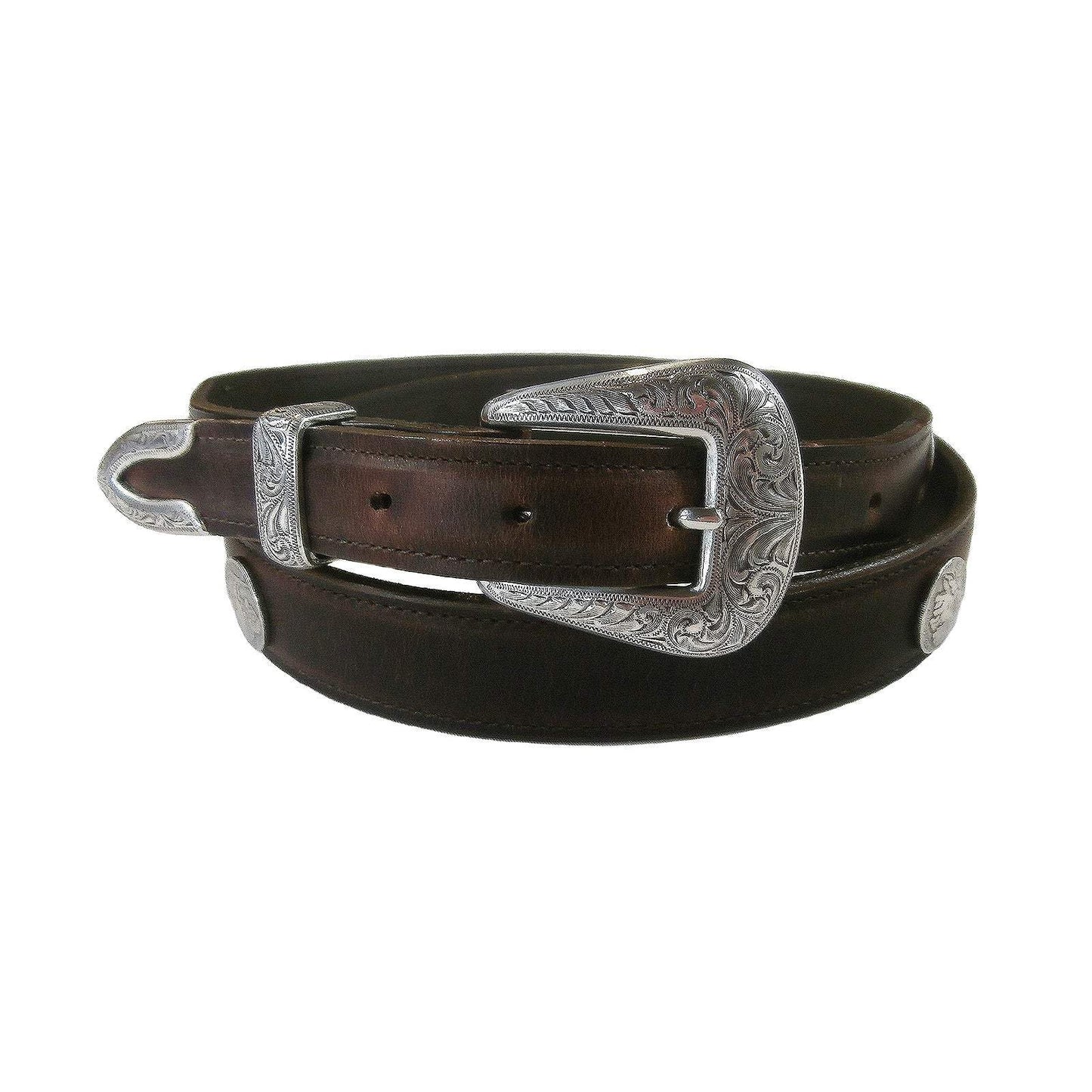 Tapered Genuine Leather Western Belt with Buffalo Nickels (Black or Brown) - Rockmount Clothing - Flyclothing LLC