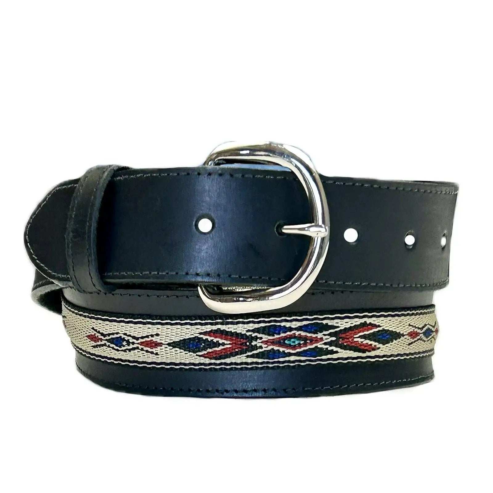 Rockmont Clothing Black Tapered Native Ribbon Genuine Leather Western Belt with Conchos - Rockmount Clothing - Flyclothing LLC