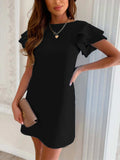 Ruffled Layered Short Sleeve Mini Dress - Trendsi - Flyclothing LLC