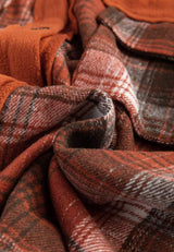 Plaid Button Up Long Sleeve Jacket - Trendsi - Flyclothing LLC