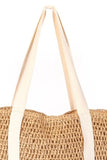 Fame Straw Braided Hat Carrier Tote Bag - Trendsi