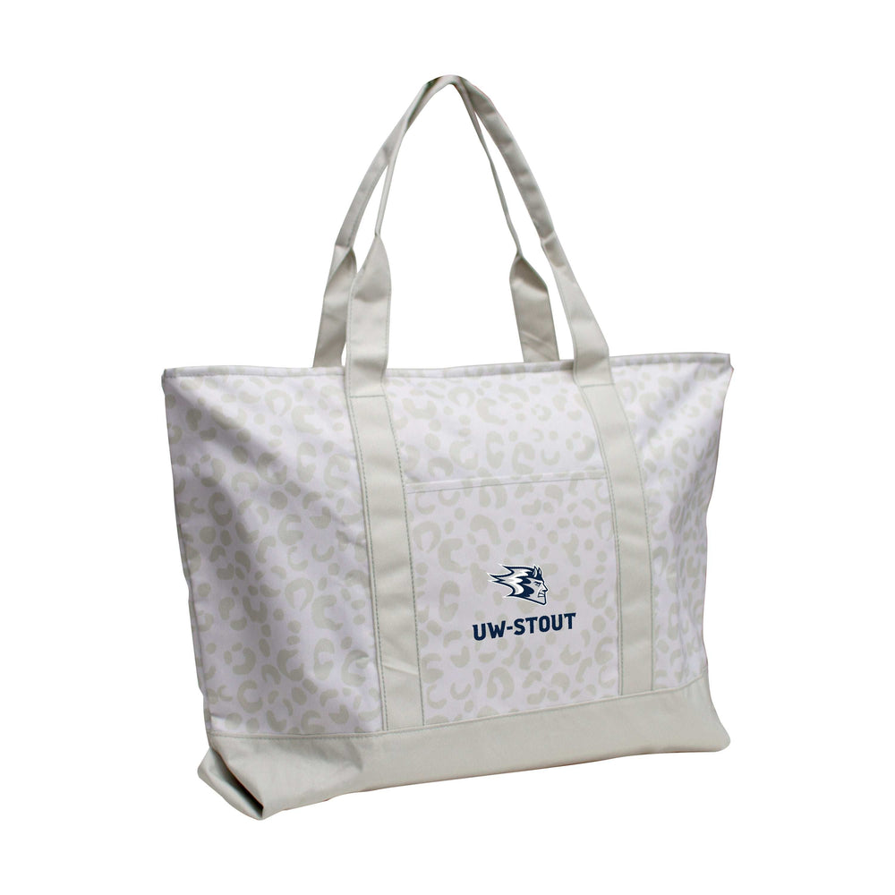 Wisconsin - Stout Leopard Pattern Tote - Logo Brands - Flyclothing LLC