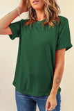 Round Neck Short Sleeve T-Shirt - Trendsi - Flyclothing LLC