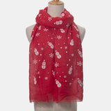 Fringe Snowman Polyester Scarf - Trendsi - Flyclothing LLC