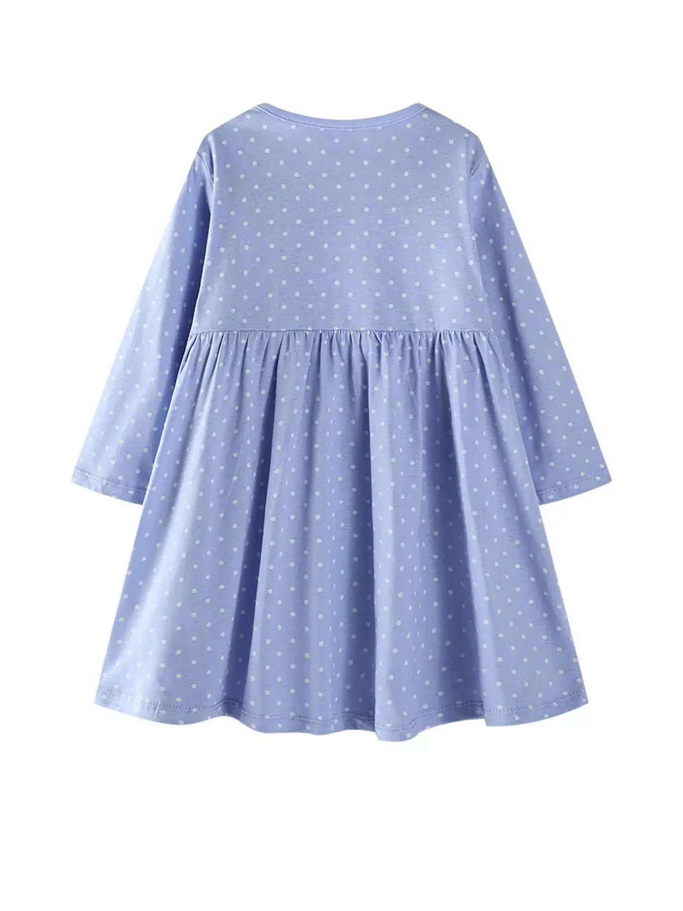 Children's Cute Bunny Embroidered Polka Dot Dress - Trendsi - Flyclothing LLC