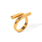 Stainless Steel Bypass Ring - Trendsi - Flyclothing LLC