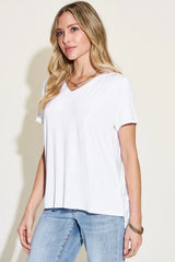 Basic Bae Full Size V-Neck High-Low T-Shirt - ShopBasicbae - Flyclothing LLC
