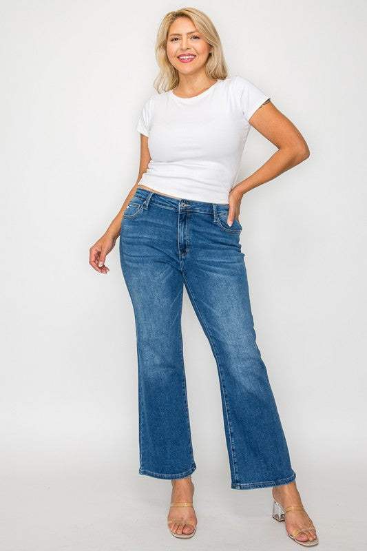 bytos Full Size Cat's Whiskers Mid Rise Ankle Jeans - Trendsi - Flyclothing LLC