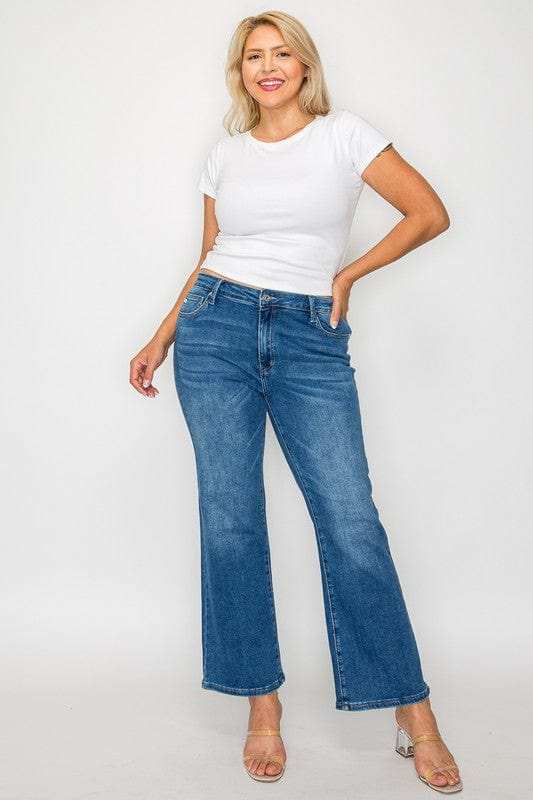 bytos Full Size Cat's Whiskers Mid Rise Ankle Jeans - Trendsi - Flyclothing LLC