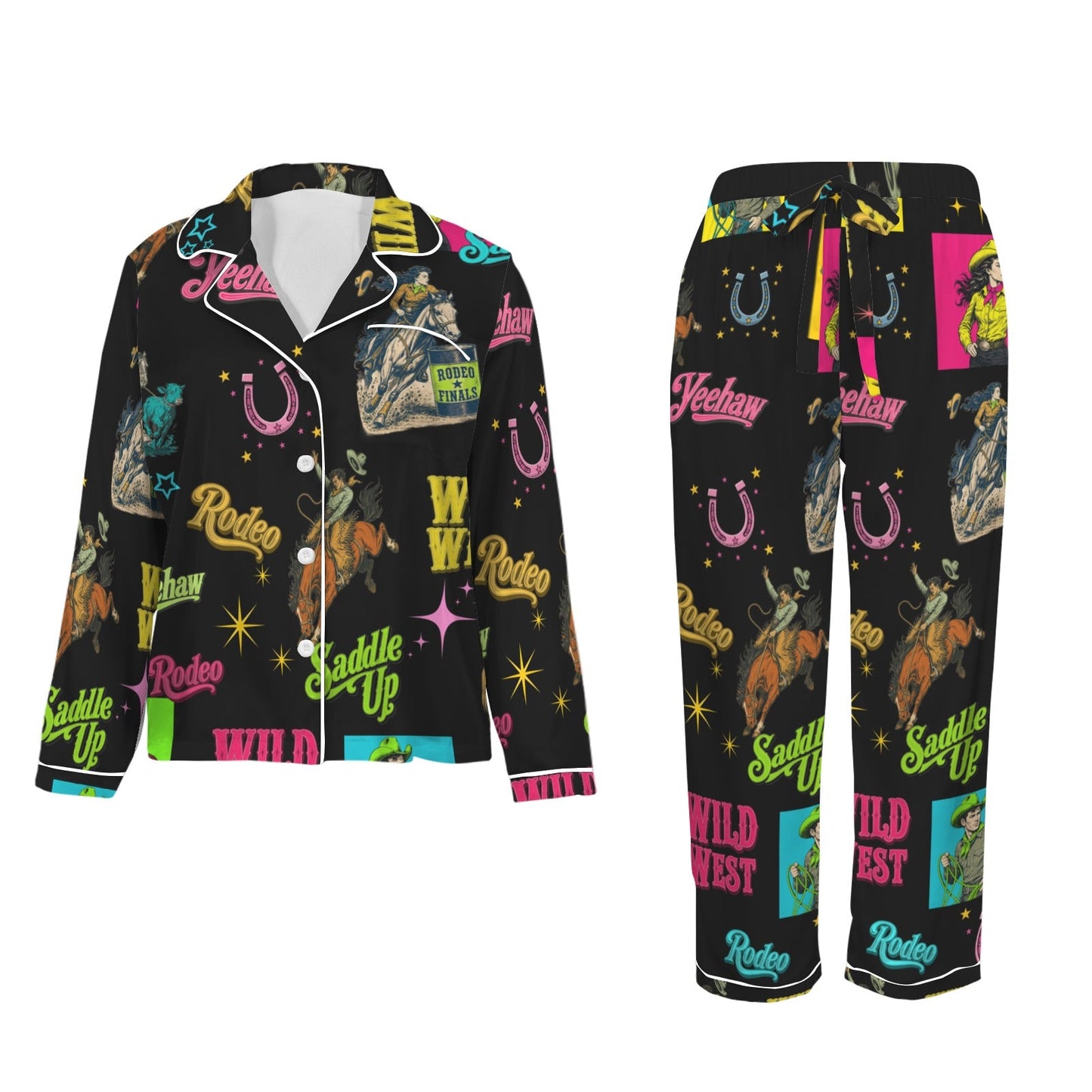 Baha Ranch The Last Round Up Satin Pajama Set - Baha Ranch Western Wear - Flyclothing LLC