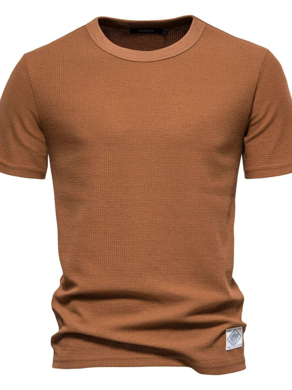 Men's Waffle-Knit Short Sleeve T-Shirt - Trendsi - Flyclothing LLC