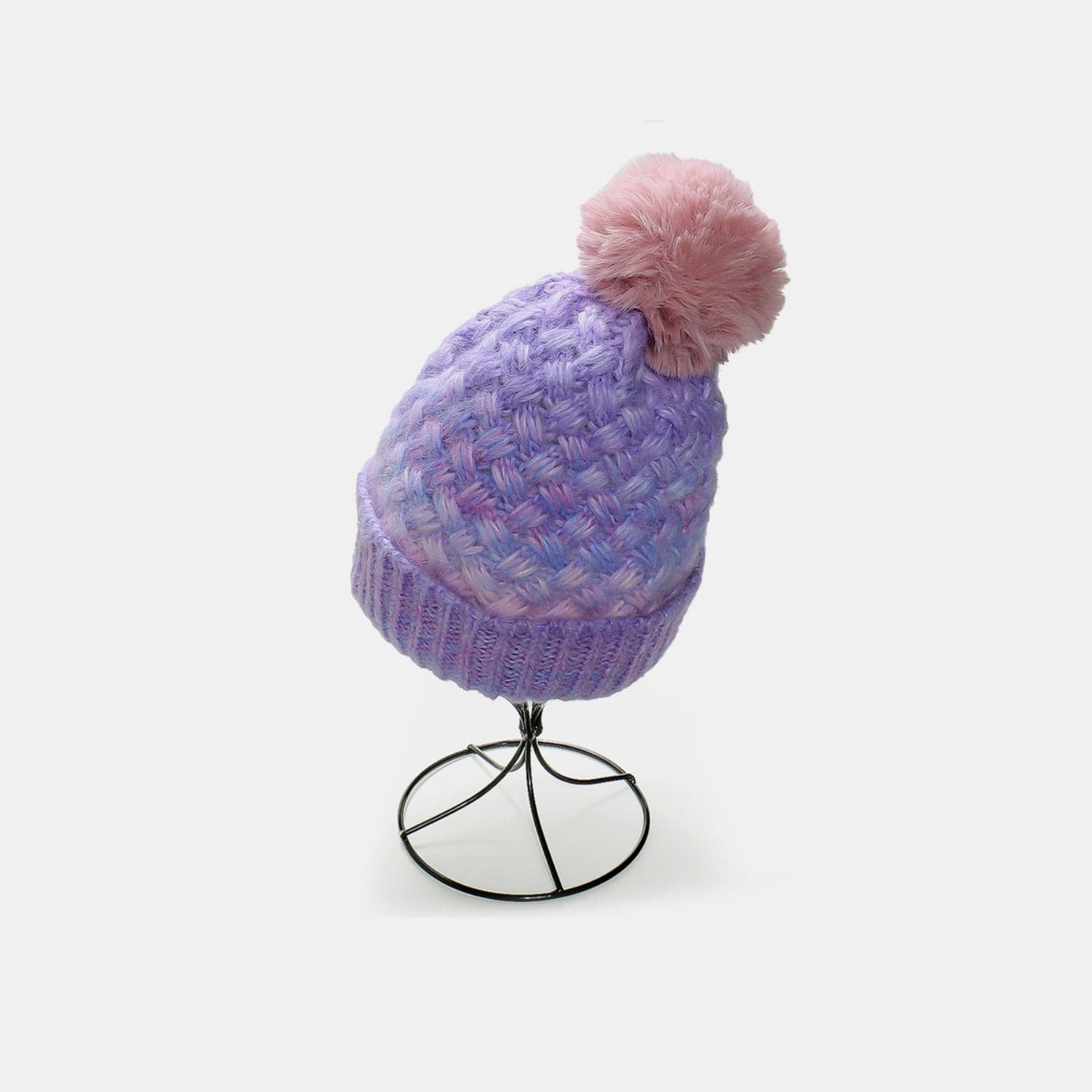 Gradient Knit Hat with Pompom - Trendsi
