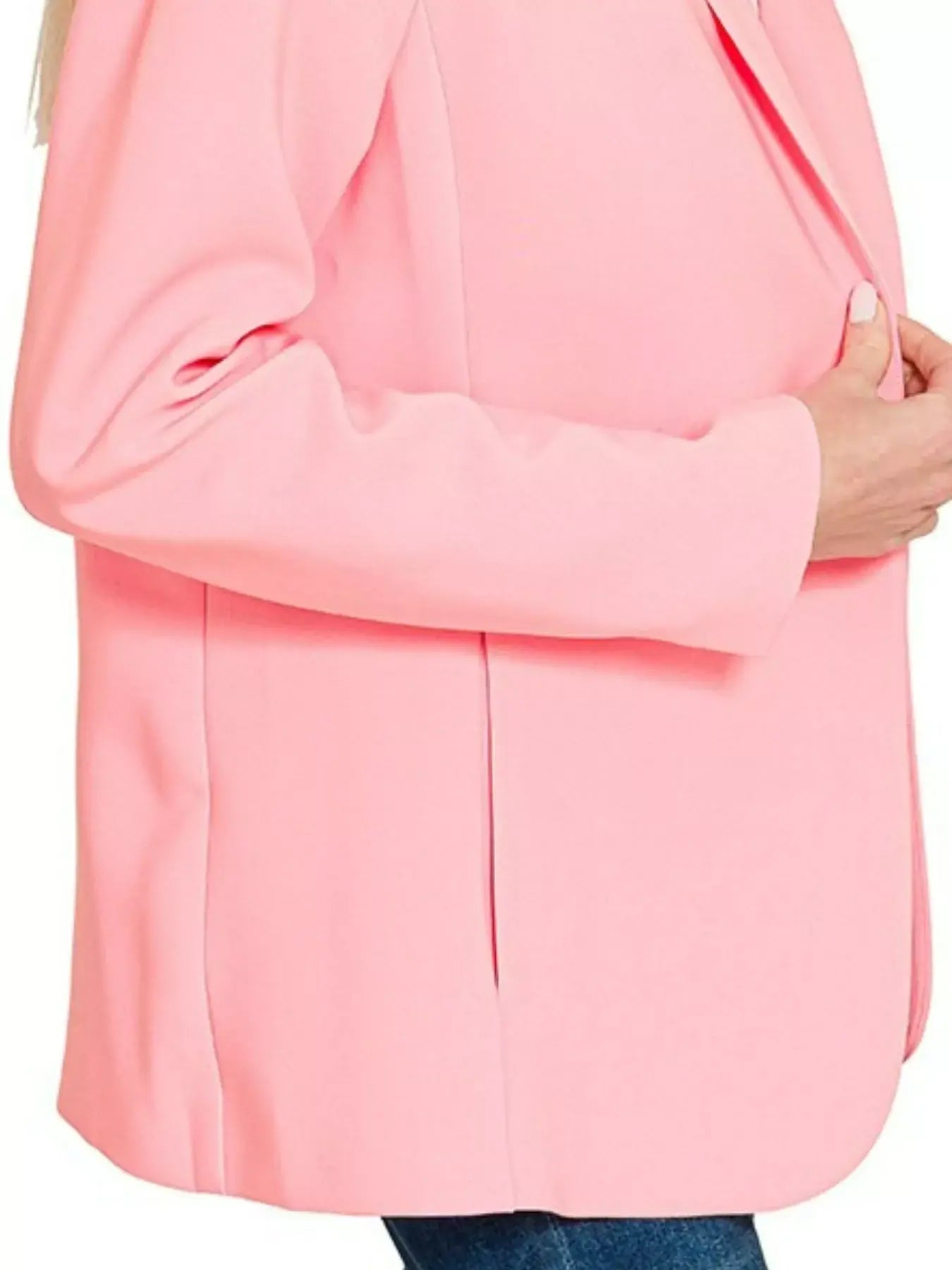 Zenana Woven Long Sleeve Blazer With Lining - Trendsi - Flyclothing LLC