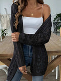 Openwork Open Front Long Sleeve Cardigan - Trendsi - Flyclothing LLC