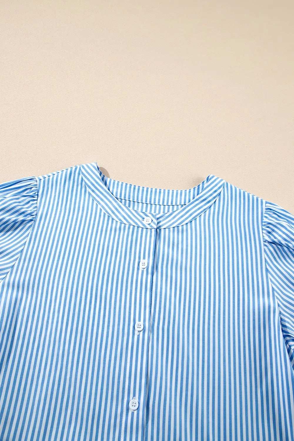 Stripe Bubble Short Sleeve Tiered Scallop Midi Dress - Trendsi - Flyclothing LLC