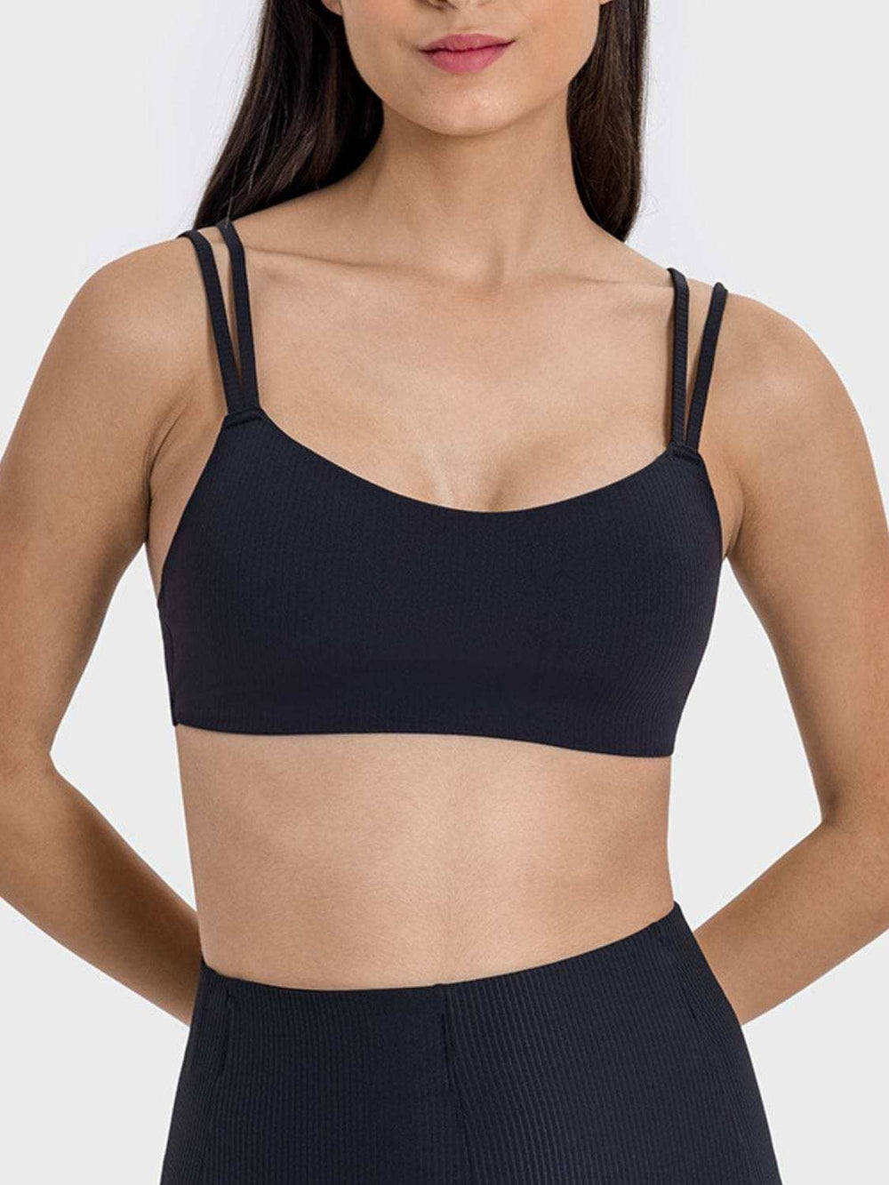 Scoop Neck Double Strap Active Cami - Trendsi - Flyclothing LLC