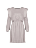 Round Neck Long Sleeve Mini Dress - Trendsi