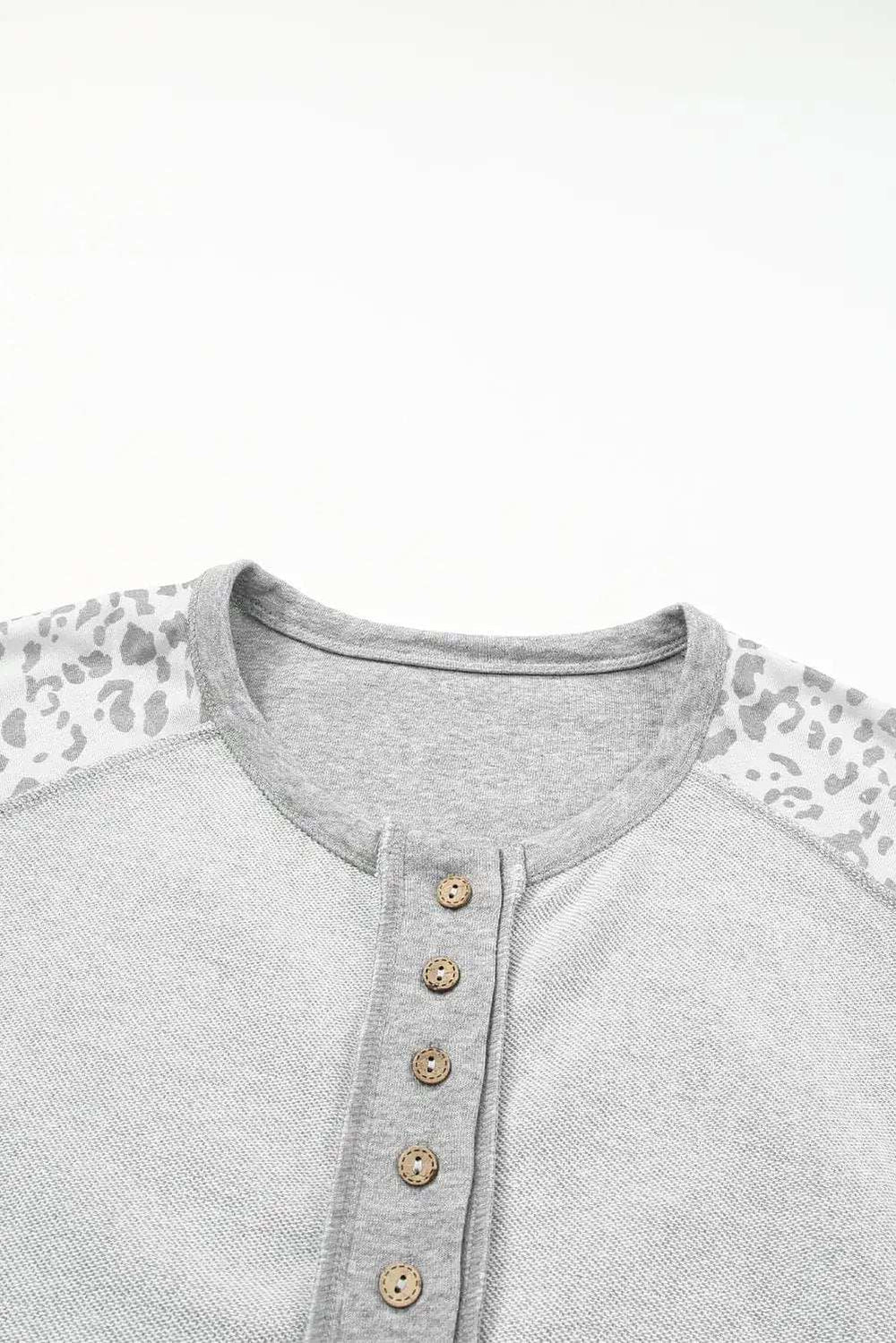 Exposed Seam Leopard Long Sleeve Sweatshirt - Trendsi - Flyclothing LLC