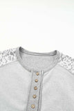 Exposed Seam Leopard Long Sleeve Sweatshirt - Trendsi - Flyclothing LLC