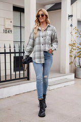 Casual Plaid Long Sleeve Shirt - Trendsi - Flyclothing LLC