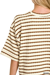 Zenana Striped Short Sleeve Tee & Shorts Set - Trendsi - Flyclothing LLC