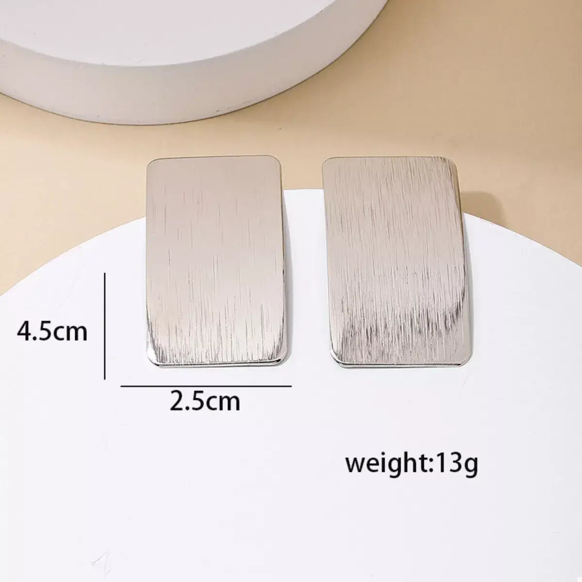 18K Gold-Plated Rectangle Earrings - Trendsi - Flyclothing LLC