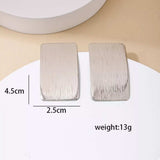 18K Gold-Plated Rectangle Earrings - Trendsi - Flyclothing LLC