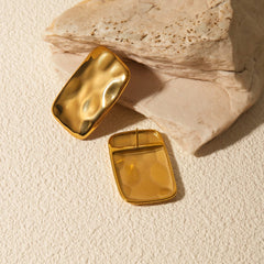 18K Gold-Plated Square Earrings - Trendsi