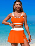 Scoop Neck Top and Skort Swim Set - Trendsi - Flyclothing LLC