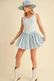Aemi+Co Frill Sleeveless Drop Waist Mini Dress - Trendsi