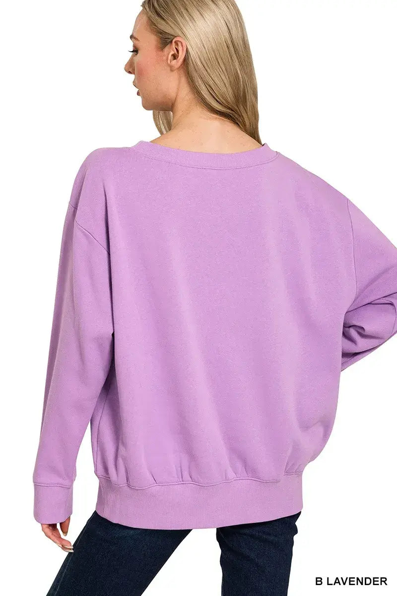 Zenana Fleece Boat Neck Sweatshirt - Trendsi - Flyclothing LLC