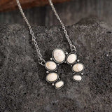 Artificial Turquoise Alloy Pendant Necklace - Trendsi - Flyclothing LLC