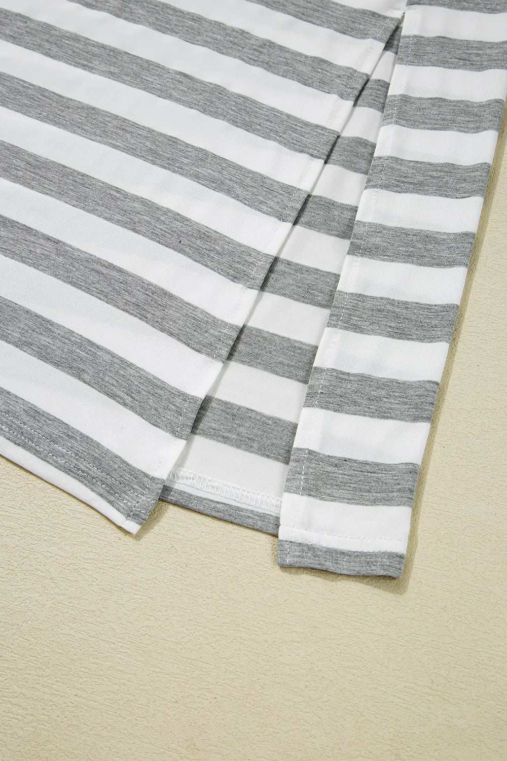 Casual Striped V-Neck Midi T-Shirt Dress - Trendsi - Flyclothing LLC